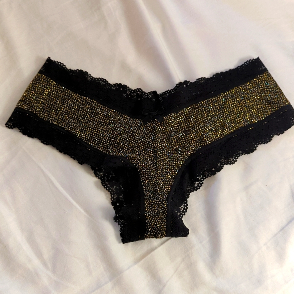 Victoria's Secret Cheeky Gold Metallic Panties
